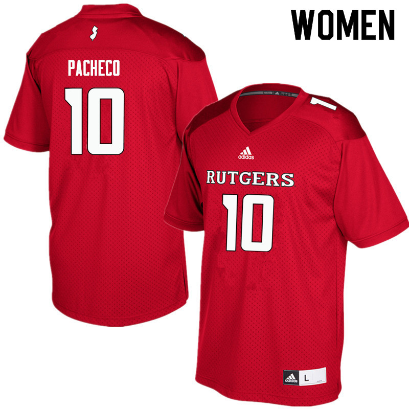 Women #10 Isaih Pacheco Rutgers Scarlet Knights College Football Jerseys Sale-Red - Click Image to Close
